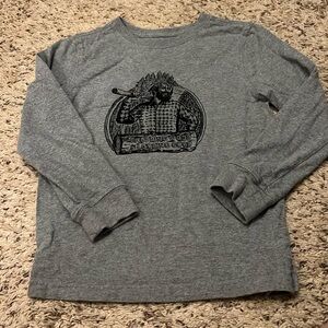 Boys Duluth Trading Co Graphic Design Longtail Tee Long Sleeve Shirt Size 6 Gray